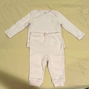 Ralph Lauren Lavender Pajama Set, 6M, Baby Girl